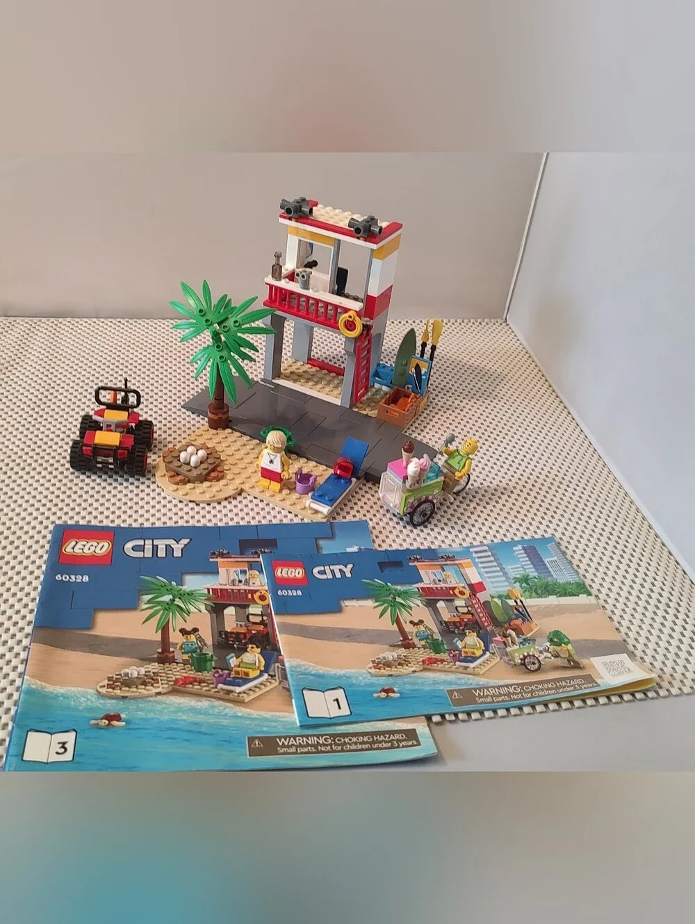 LEGO City Beach Lifeguard Station 60328 Building Toy Set No Complete As Shown